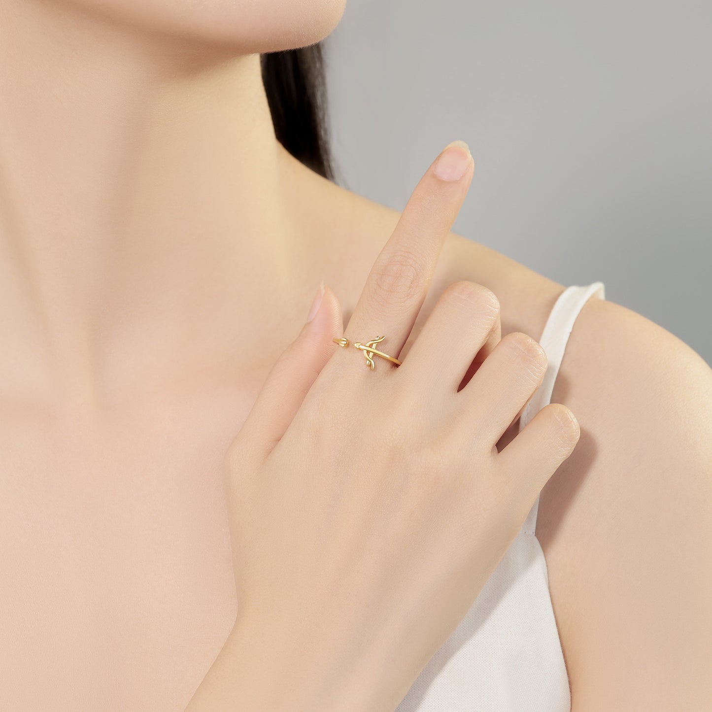Cupid's Arrow Adjustable Ring