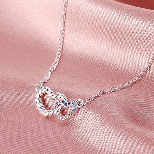 Heart-shaped zircon necklace