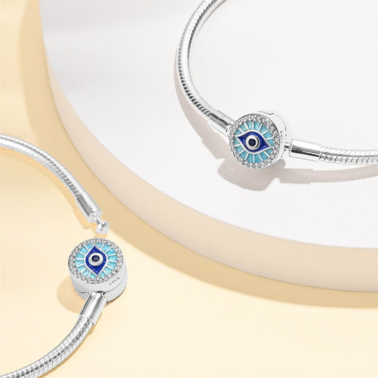 Evil Eye Pavé Charm Bangle